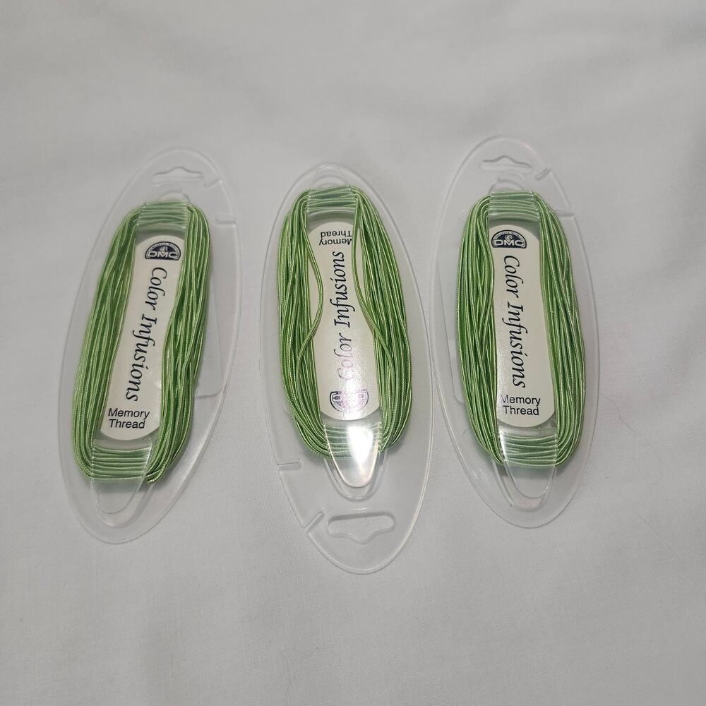 3 x Color Infusion Memory Thread DMC Light Green 6070 3yds Art CIM09 PO